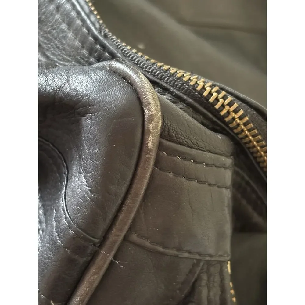 Frye Leather Duffle Bag- Black - Style 102 Benchcrafted Cross Body Strap -Duffel